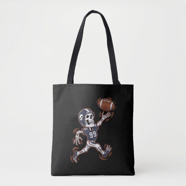Tote Bag Football américain Squelette Halloween Football (Devant)