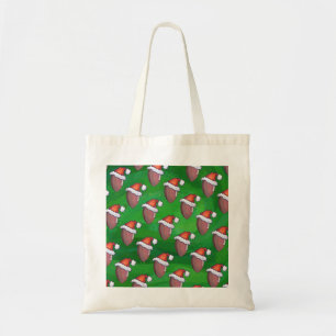 Tote Bag Football de Santa Hat sur Vert
