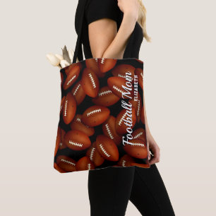 Tote Bag Football maman chute sport motif nom personnalisé
