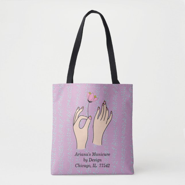 Tote Bag for Manicure Business in Lavender (Front)