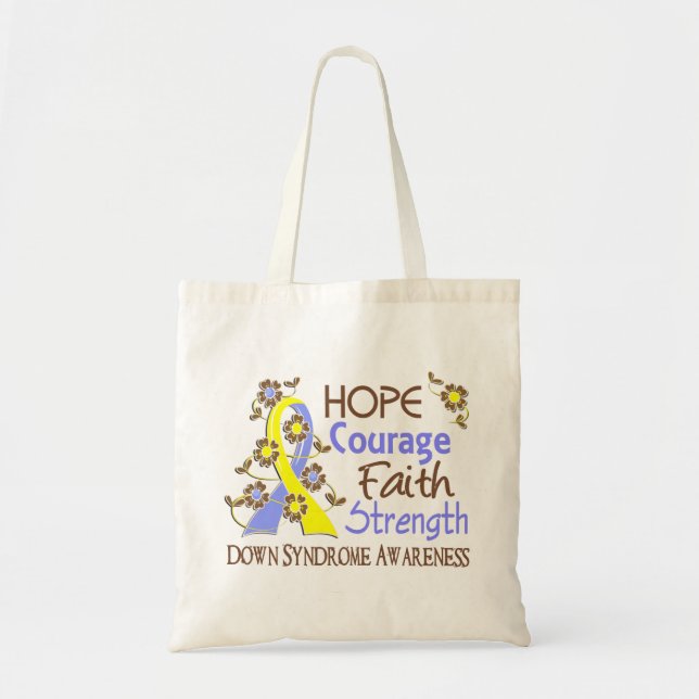 Tote Bag Force 3 syndrome de Down de foi de courage (Devant)