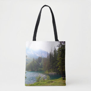 Tote Bag Forêt alpine pittoresque et lac