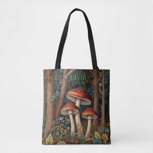 Tote Bag Forêt de champignons rétro (Devant)