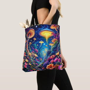 Tote Bag Forêt de fleurs mystiques sous les étoiles