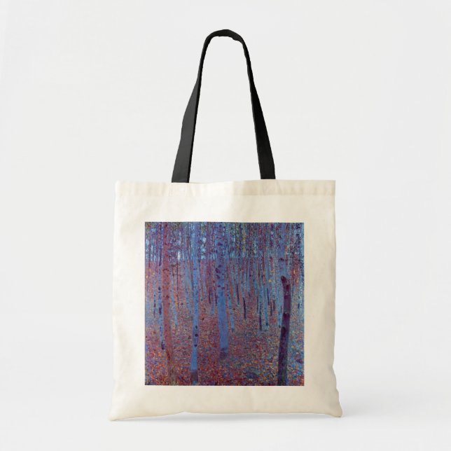 Tote Bag Forêt de hêtres par Gustav Klimt, Art Nouveau Vint (Devant)