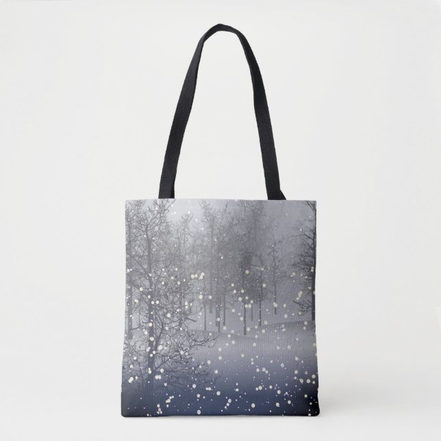 Tote Bag Forêt de neige d'hiver (Devant)