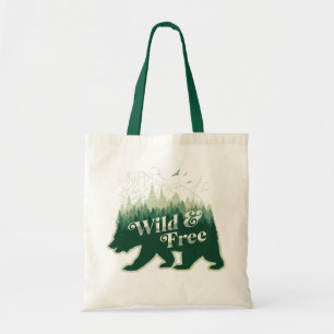 Tote Bag Forêt d'ours sauvage et libre Nature Vintage