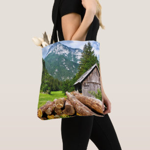 Tote Bag Forêt du camp de bûcherons à cheval