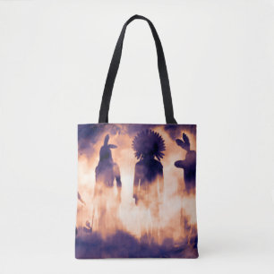 Tote Bag Forgotten Native American Warriors Emerging from t
