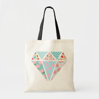 Tote Bag Forme moderne de diamant de motifs floraux