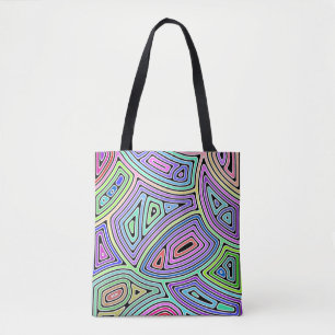 Tote Bag formes abstraites asymétriques arc-en-ciel 2