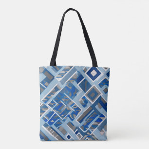 Tote Bag Formes bleues Boho