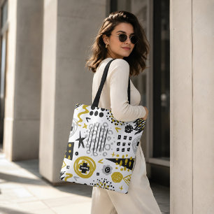Tote Bag Formes d'art abstrait colorées et modernes