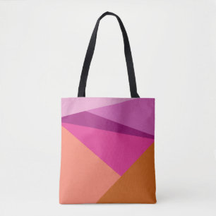 Tote Bag Formes de bloc de couleur géométrique violet moder
