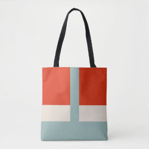 Tote Bag Formes géométriques Gris rouge Abstrait