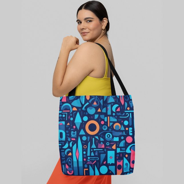 Tote Bag Formes géométriques motifs abstraites dynamiques (Créateur téléchargé)