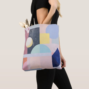 Tote Bag Formes pastel géométriques cubistes abstraites mod