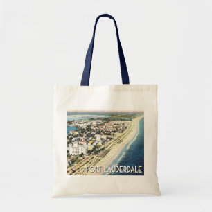 Tote Bag Fort Lauderdale Floride Photo aérienne vintage