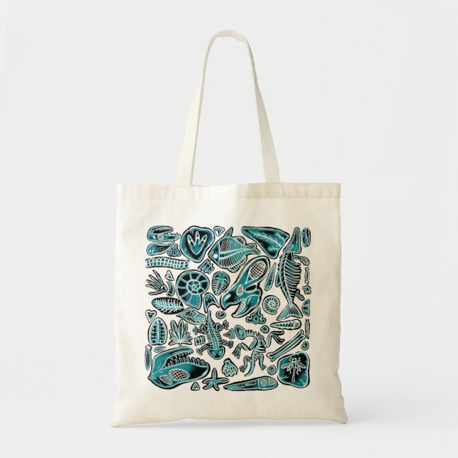 Tote Bag Fossiles et os de dinosaures à rayons X (Devant)