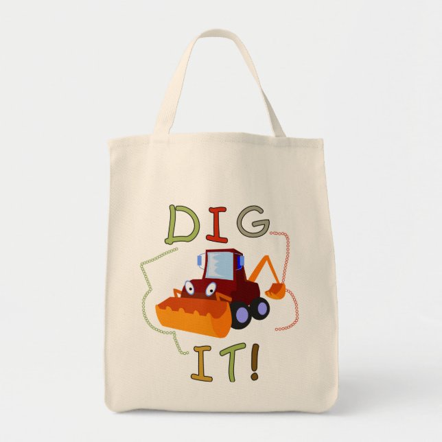 Tote Bag Fouille de véhicule de construction il T-shirts et (Devant)