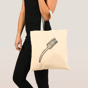 Tote Bag Fourchette Rétro Vintage Rustique Couverts Rétro
