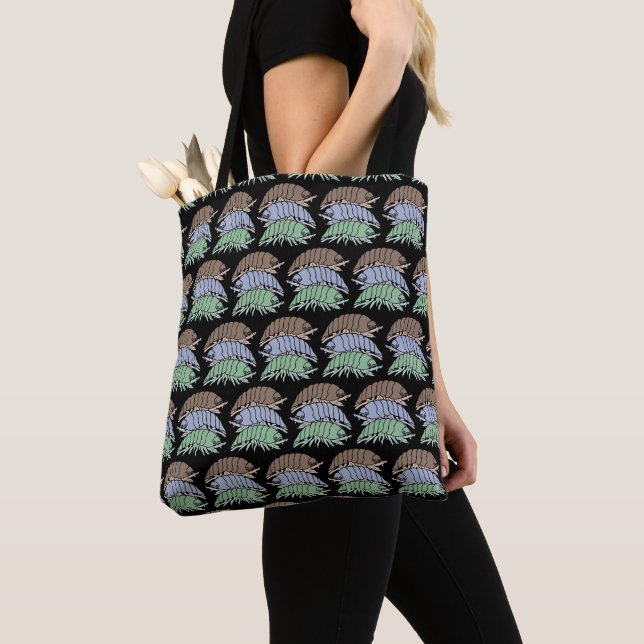 Tote Bag Fourre-tout - 3 pilules (noir motif) (De près)