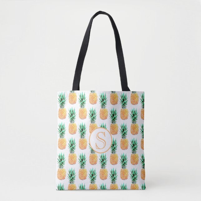 Tote Bag Fourre-tout à ananas tropicale (Devant)