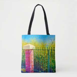 Tote Bag Fourre-tout à fleurs de clôture jaune