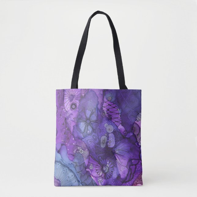 Tote Bag Fourre-tout Abstraite de lumière violette (Devant)
