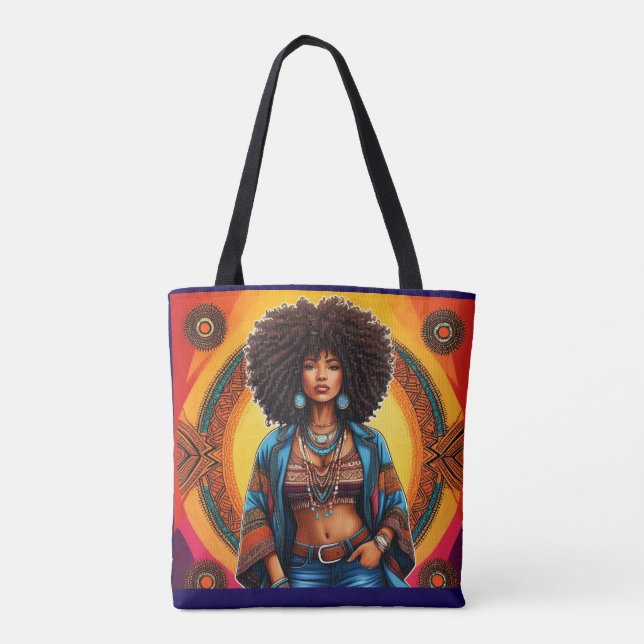 Tote Bag Fourre-tout autochtone afro (Dos)