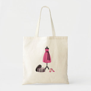 Tote Bag Fourre-tout avec la peinture d'une robe rose,