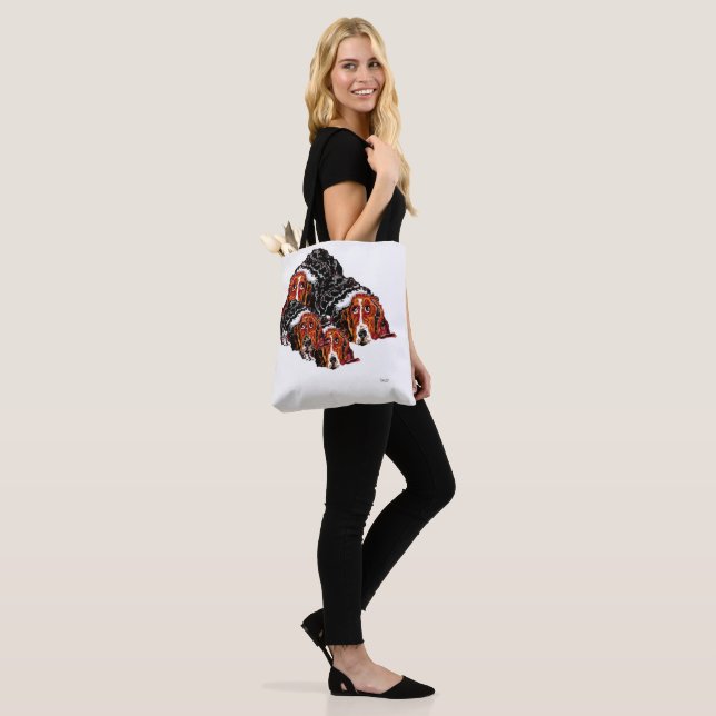 Tote Bag Fourre-tout : Basset Hound (Sur le modèle)