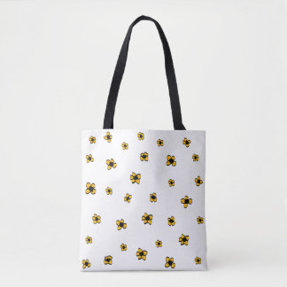 Tote Bag Fourre-tout blanche aux fleurs jaunes