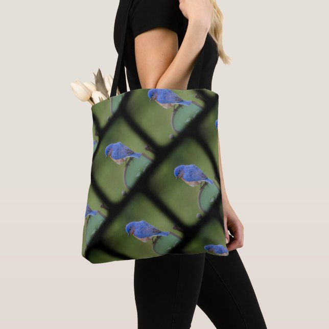 Tote Bag Fourre-tout Blue and Green Bluebird pour les amate (De près)