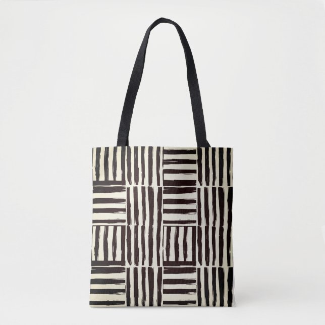 Tote Bag Fourre-tout d'art de brosse monochrome (Devant)