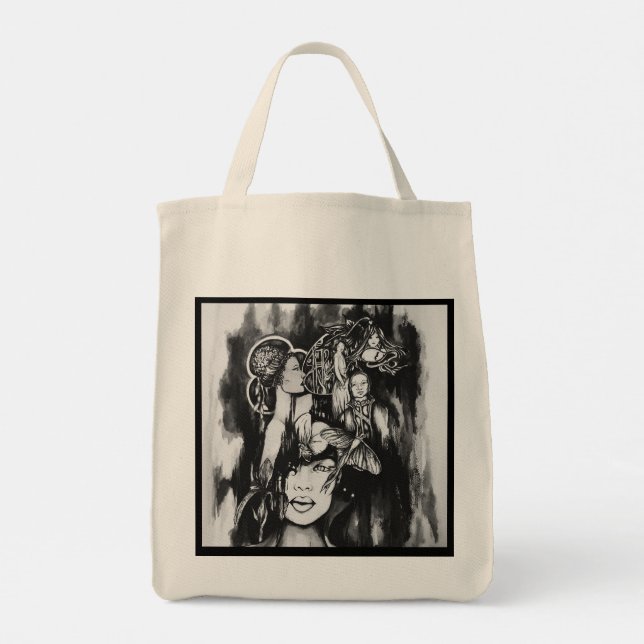 Tote Bag Fourre-tout des orchidées et fantômes par Samira S (Dos)