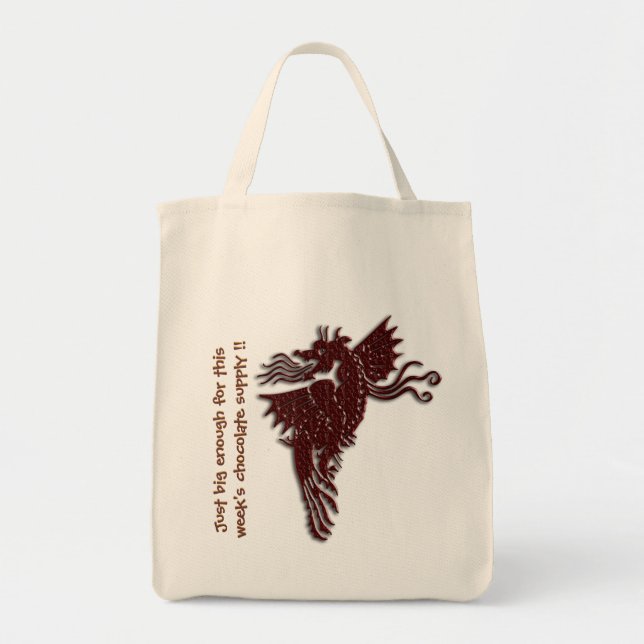 Tote Bag Fourre-tout effréné de dragon de chocolat (Devant)