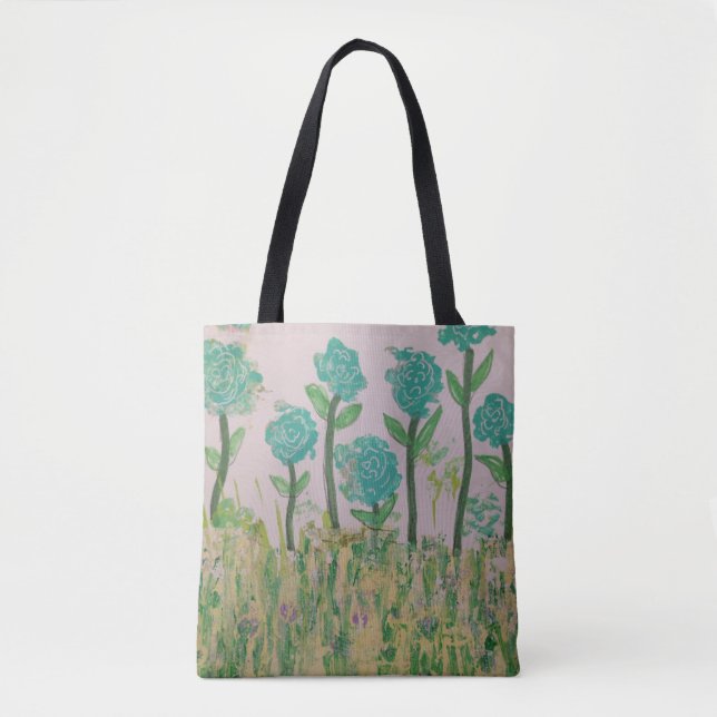 Tote Bag Fourre-tout Florale verte (Devant)