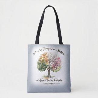Tote Bag FOURRE-TOUT gris d'AQUARELLE de VERS de BIBLE