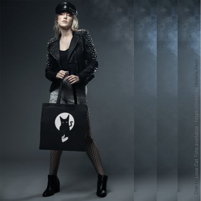 Tote Bag Fourre-tout - Ode to Love Chat de la poète Adiela  (Ode to Love Tote by Poet Adiela Akoo. LOVE it? GET it! Shop the collection for more wonderful finds!)