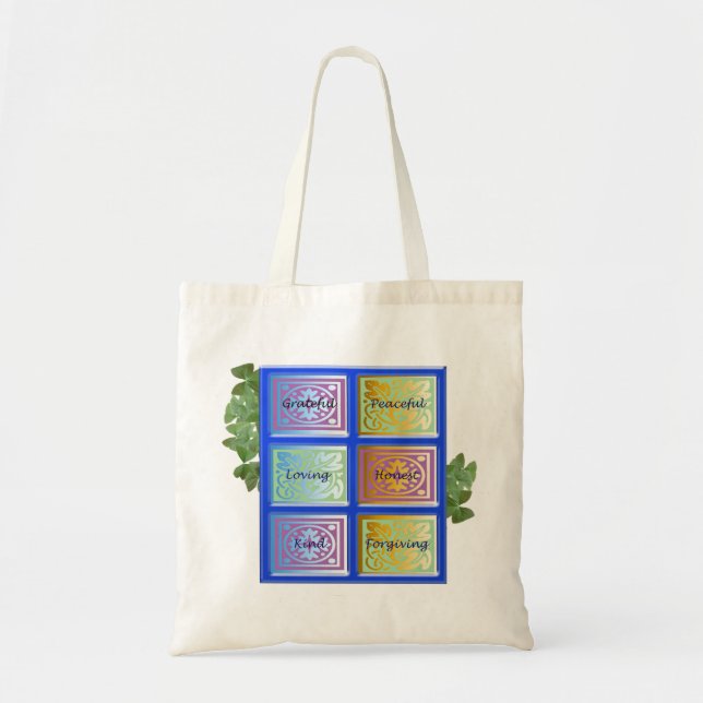Tote Bag Fourre-tout paisible reconnaissant (Devant)
