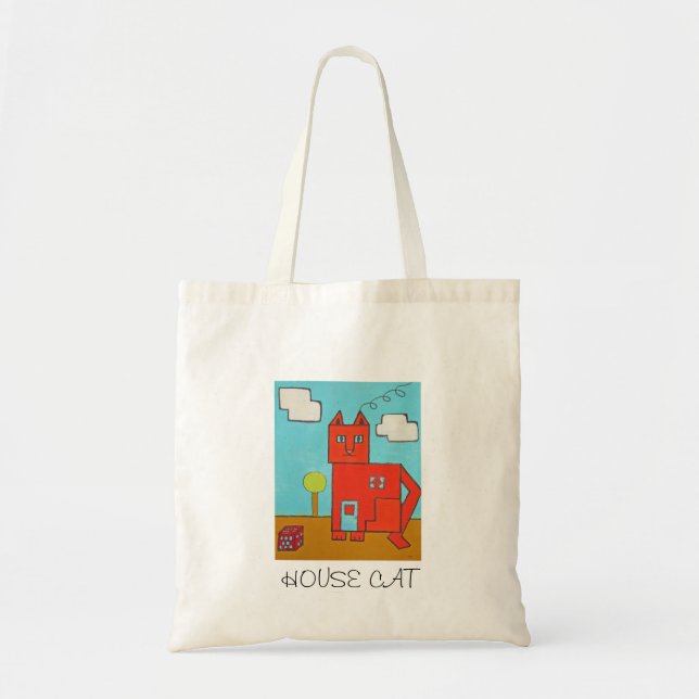Tote Bag Fourre-tout, petit, art de chat (Devant)