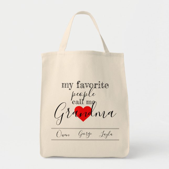 Tote Bag Fourre-tout préféré de la grand-maman (Devant)