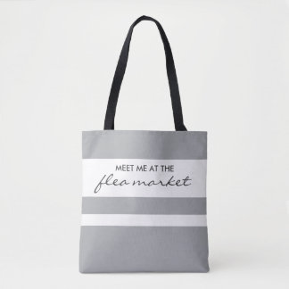 Tote Bag Fourre-tout rayé gris et blanc tendance