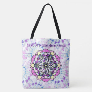 Tote Bag Fourre-tout tout-en-impression Mandala Spring, Fou