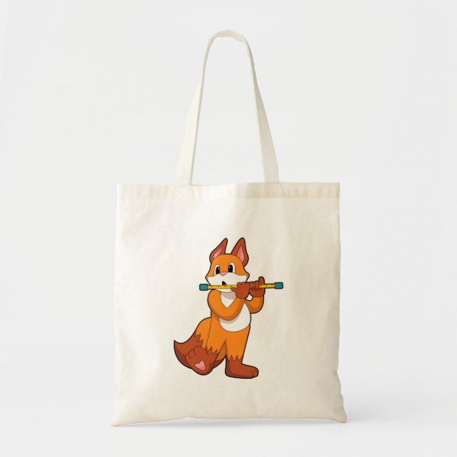 Tote Bag Fox à la musique avec Flute.PNG (Devant)