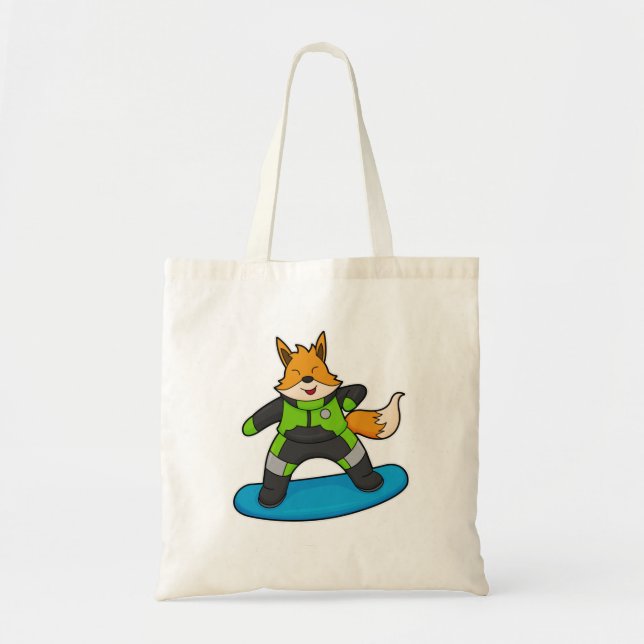 Tote Bag Fox en Snowboard avec Snowboard (Devant)