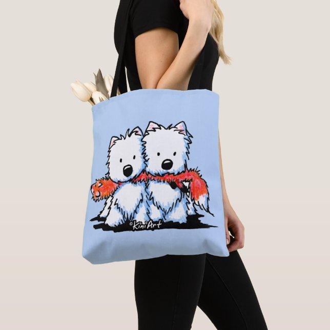 Tote Bag Fox-trot Westies Fourre-tout de KiniArt (De près)