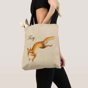 Tote Bag "Foxy" - Esquisse japonaise Vintage d'un renard