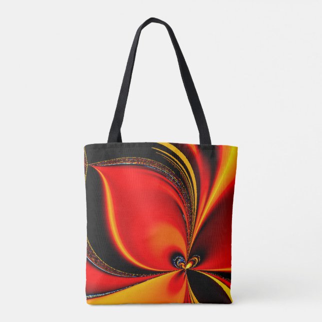 Tote Bag Fractal Fury Orange (Dos)